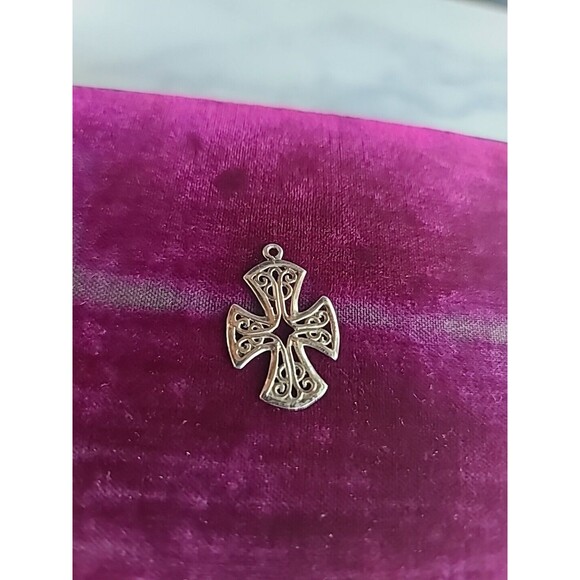 925 Sterling Silver Filigree Cross Pendant Vintage, READ - Picture 2 of 10